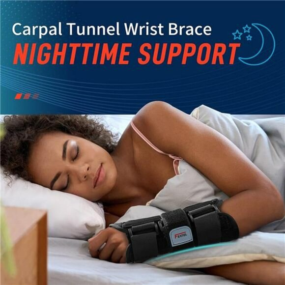 Wrist Brace for Carpal Tunnel Adjustable Night Wrist Support Brace with Splints - Picture 2 of 7